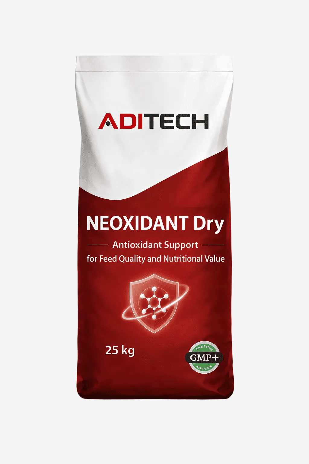 ADITECH NEOXIDANT Dry antioxidant feed additive, 25 kg bag, for feed quality and oxidation protection.